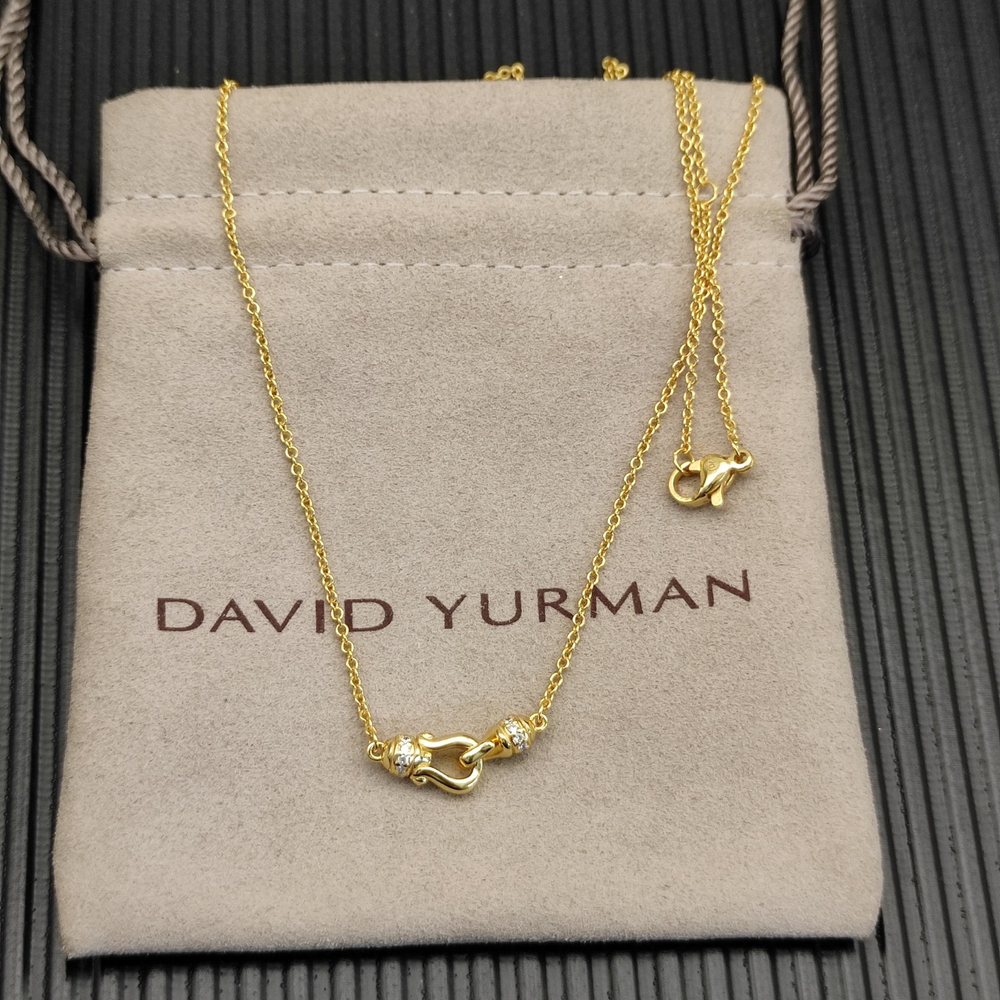 David Yurman Gold Miniature Clasp Necklace